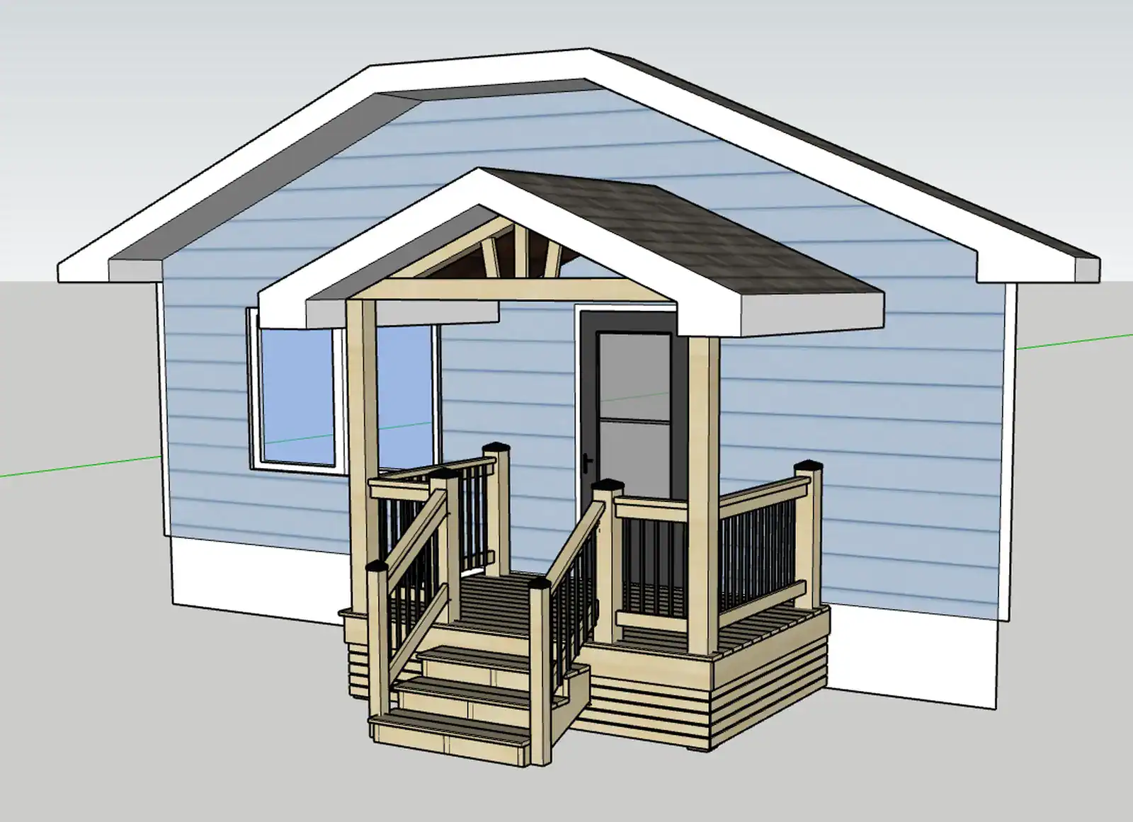 3D rendering of front deck design concept